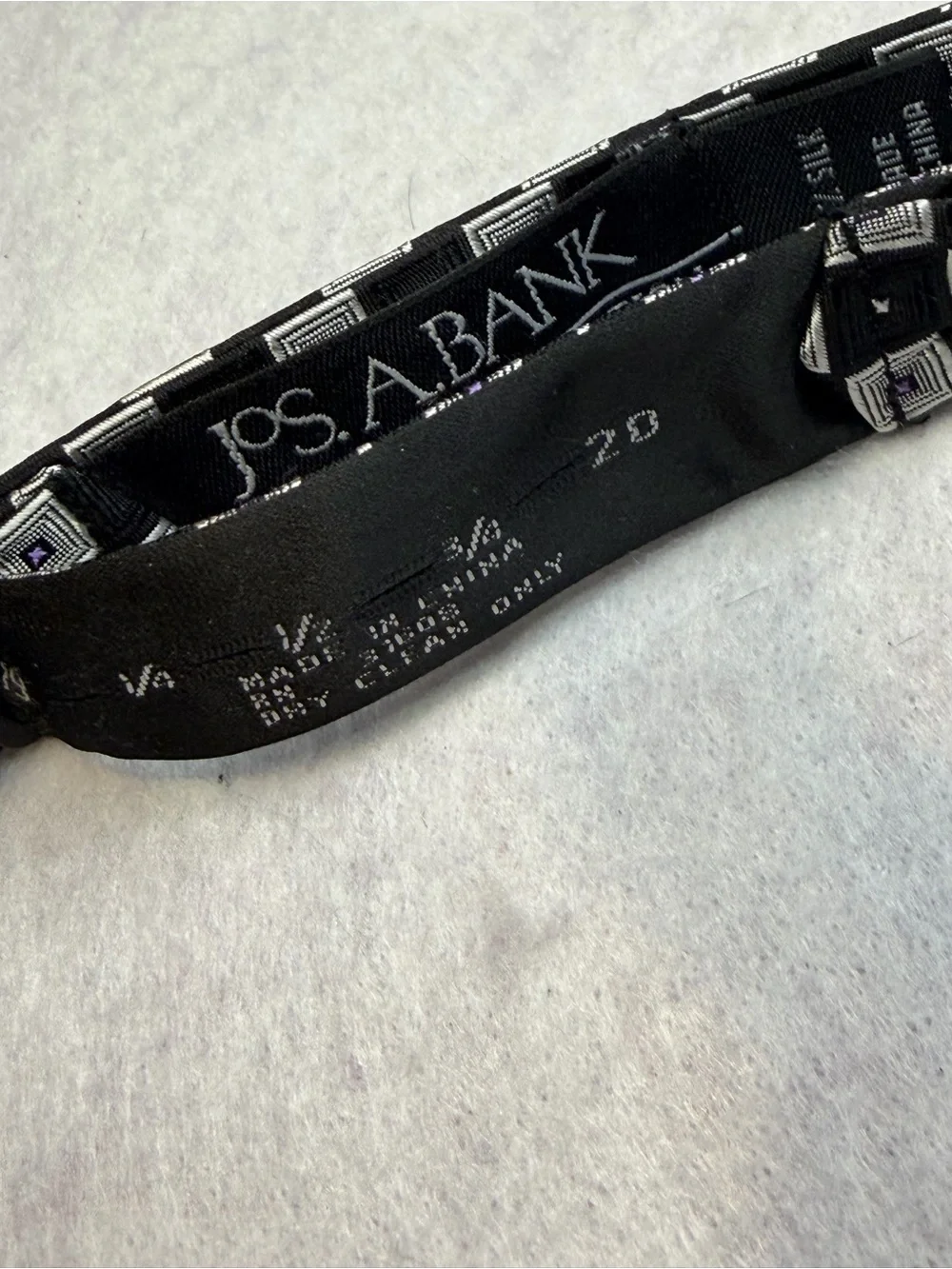 Jos. A. Bank Executive Collection Black & Silver Silk Geometric Bow Tie-Self Tie